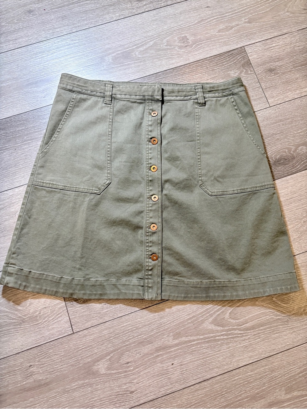 Pilcro Army Green Button-Down Skirt Size 14